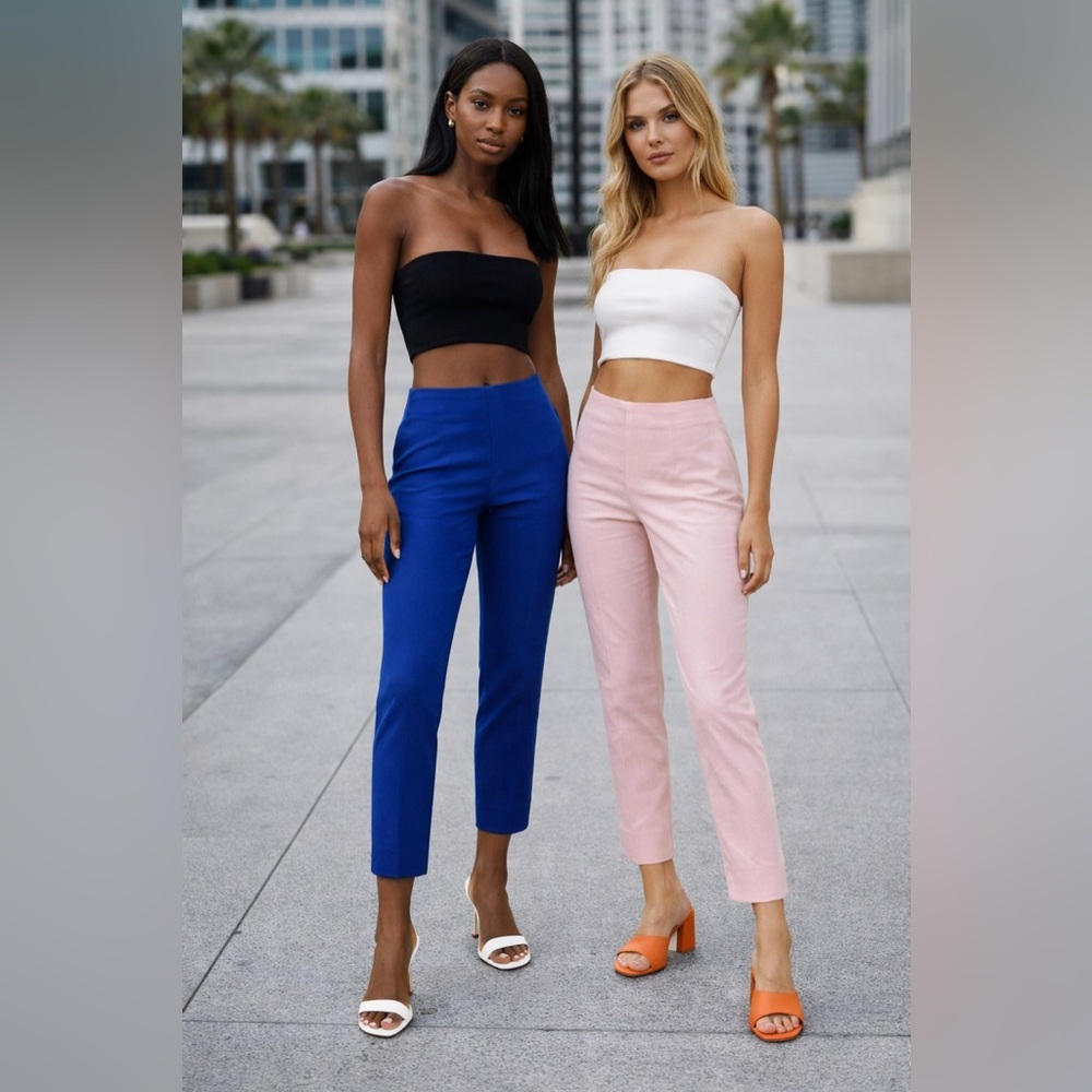 T.BABATON Aritzia Ellis Crop Dress Pants – Royal Blue & Pink (Set of 2) – Size 4